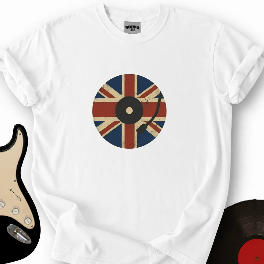 Printify T-Shirt White / S Union Jack Spinner T-Shirt