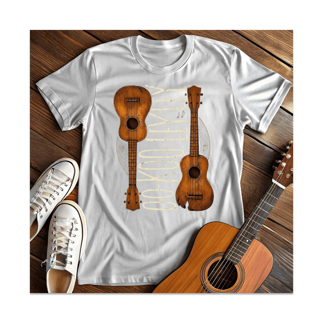 Printify T-Shirt White / S Vertical Ukulele Duo T-Shirt