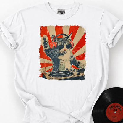 Printify T-Shirt White / S Vibing Cat Premium Premium T-Shirt