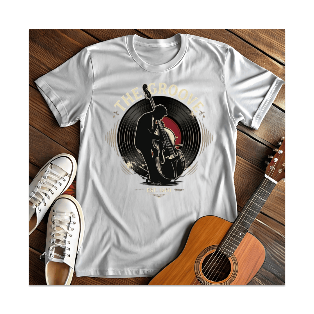 Printify T-Shirt White / S Vintage Groove Bassist T-Shirt