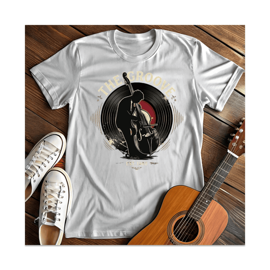 Printify T-Shirt White / S Vintage Groove Bassist T-Shirt