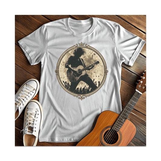 Printify T-Shirt White / S Vintage Guitarist Silhouette T-Shirt