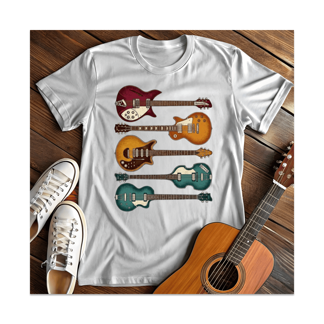 Printify T-Shirt White / S Vintage Guitars Collection T-Shirt
