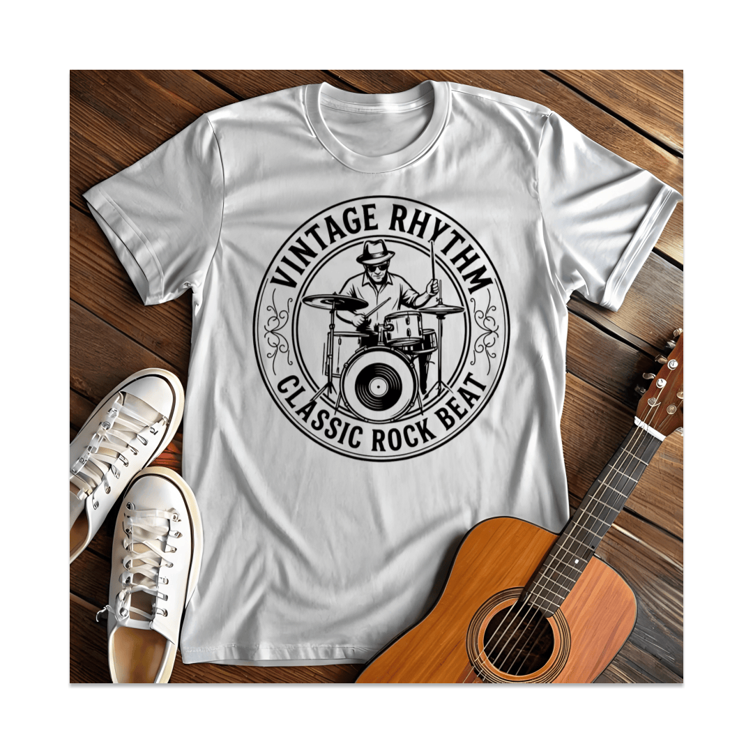 Printify T-Shirt White / S Vintage Rhythm Classic Rock Beat T-Shirt
