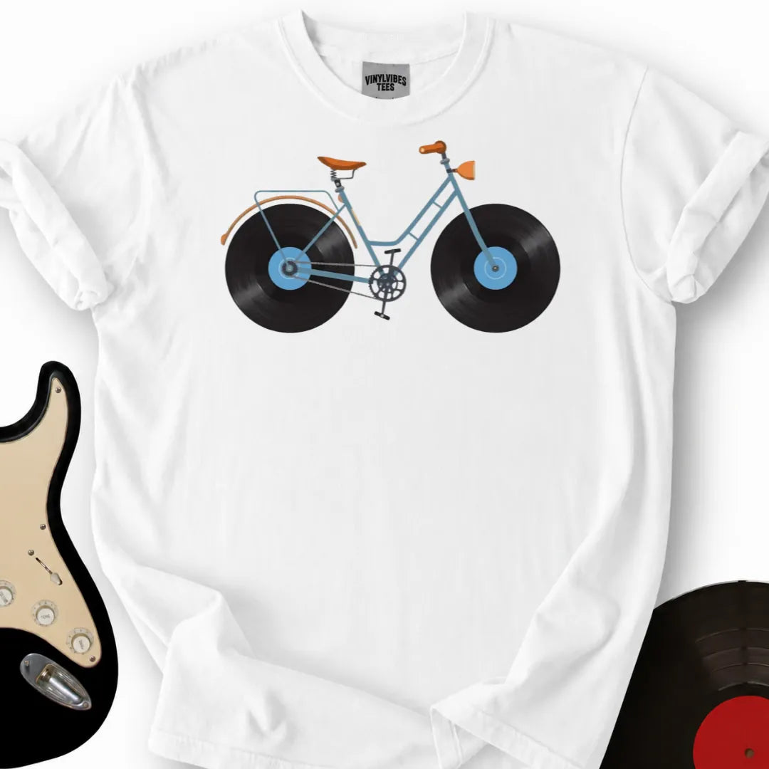 Printify T-Shirt White / S Vinyl Bike T-Shirt