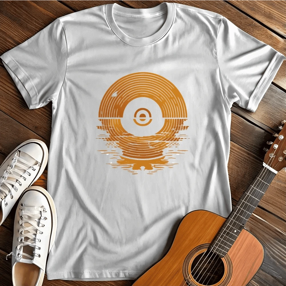 Printify T-Shirt White / S Vinyl Records Sunset T Shirt