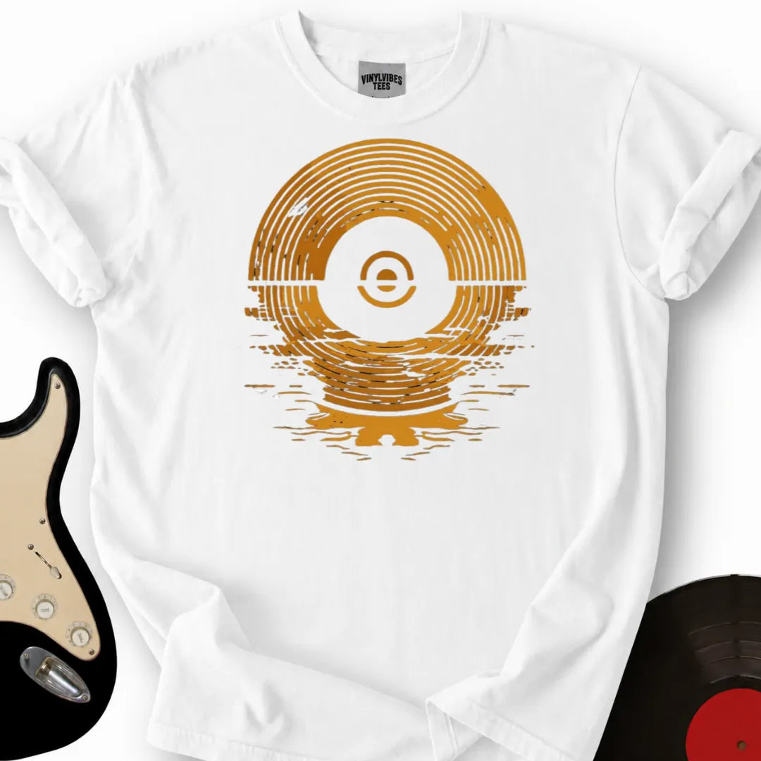 Printify T-Shirt White / S Vinyl Records Sunset T-Shirt
