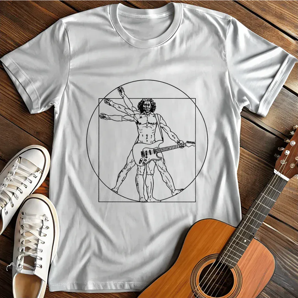 Printify T-Shirt White / S Vitruvian Guitarist T Shirt