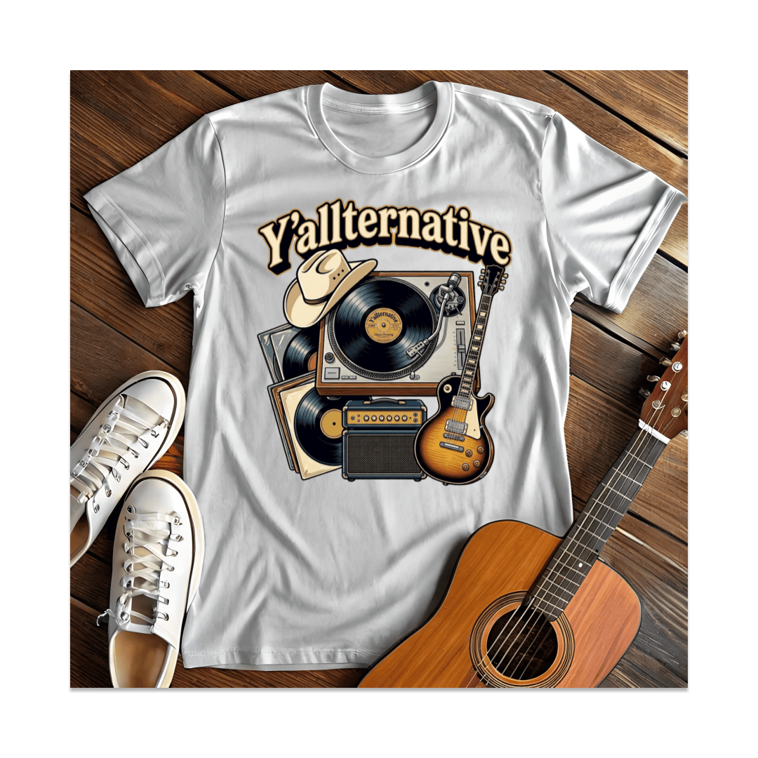Printify T-Shirt White / S Y'allternative Vinyl Record T-Shirt