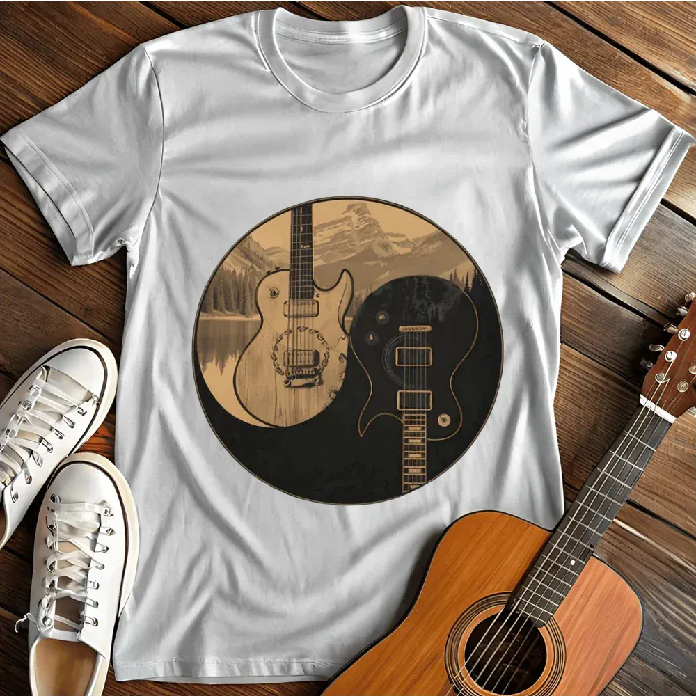 Printify T-Shirt White / S Ying Yang Guitar T Shirt