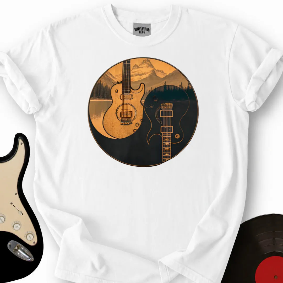 Printify T-Shirt White / S YinYang Guitars T-Shirt